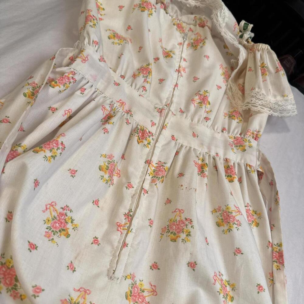 Authentic 1970s Vintage Floral‎ Prairie Dress - Picture 7 of 7